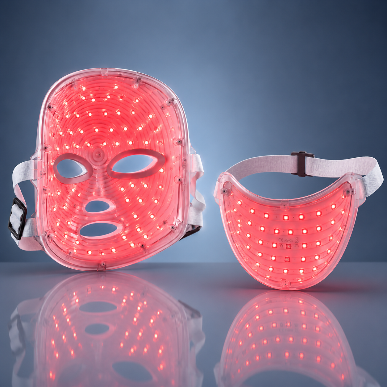 Masque LED LUNA.7 visage et cou avec luminothérapie rouge intense
